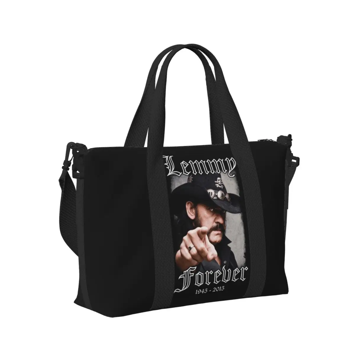 Custom Retro Rock Singer Lemmys Beach Tote กระเป๋าผู้หญิงช่องใหญ่ Gym Beach กระเป๋าเดินทาง