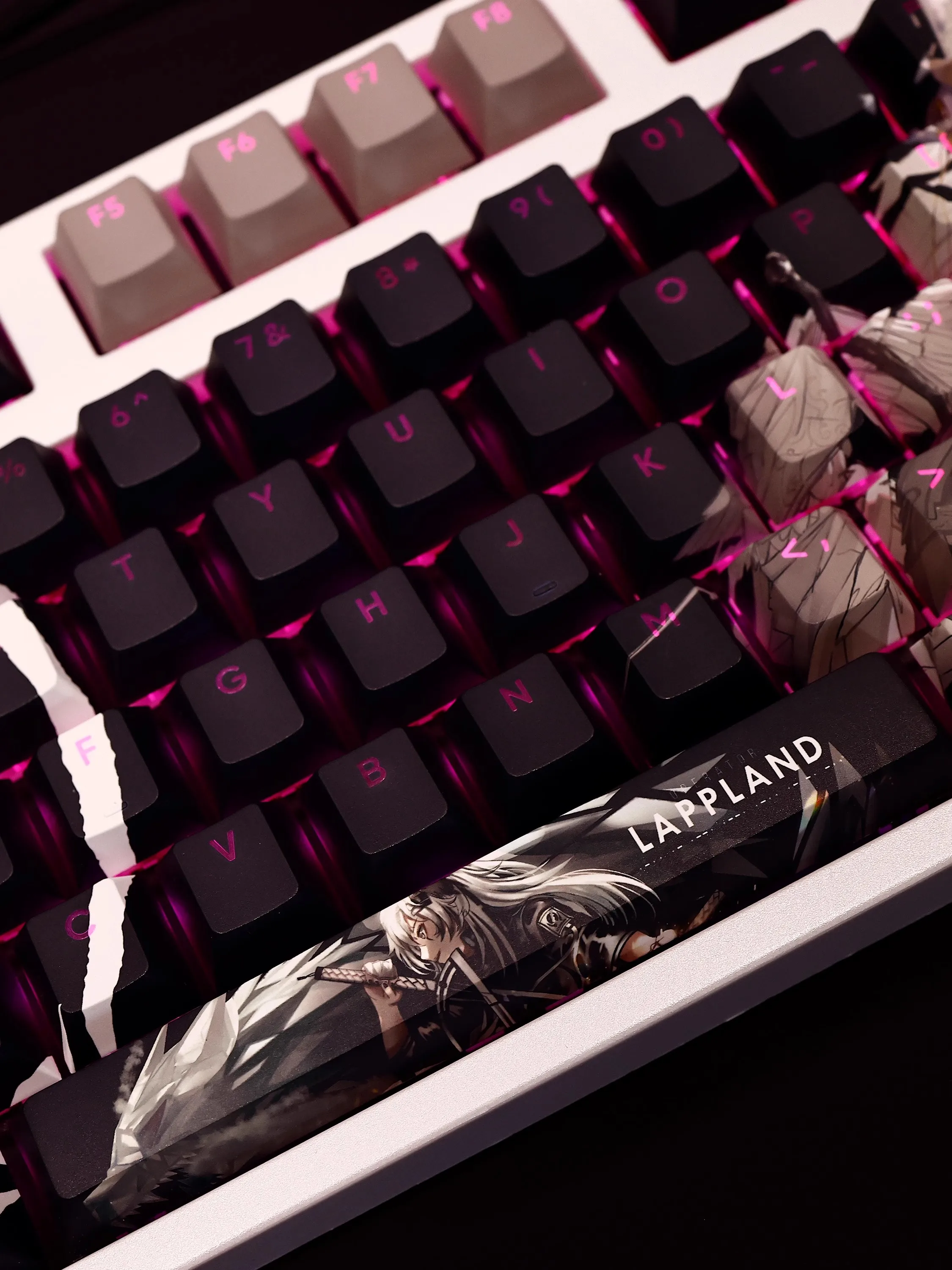 Imagem -05 - Arknights Teclado Backlit Keycaps Anime Gaming Key Caps Pbt Tintura Subbed Ansi 61 87 104 108 Chaves Set