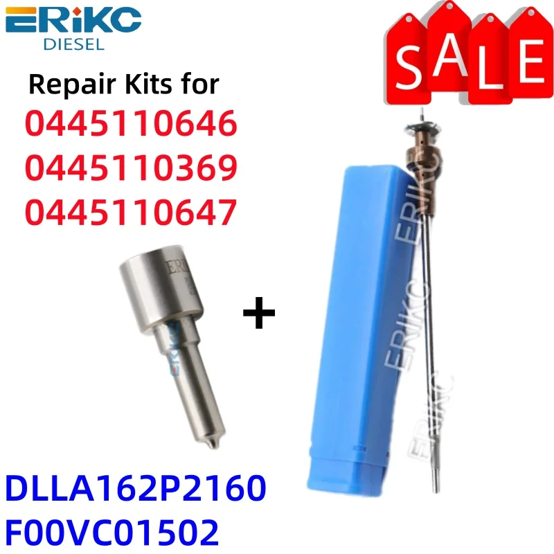 

Ремкомплекты сопла DLLA162P2160 и регулирующий клапан F00VC01502 для инжектора 0445110646 0445110369 0445110647