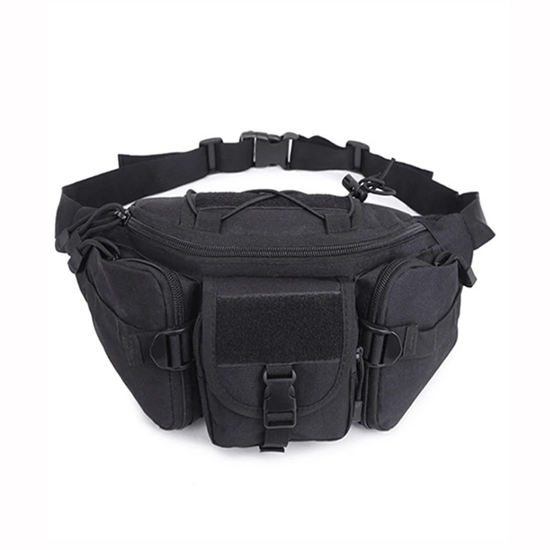 Men Waist Fanny Pack Belt Bag Military Tactical Travel Outdoor Sports Climb Multi-Pocket Nylon Male Sling Chest Hip Bum Bag