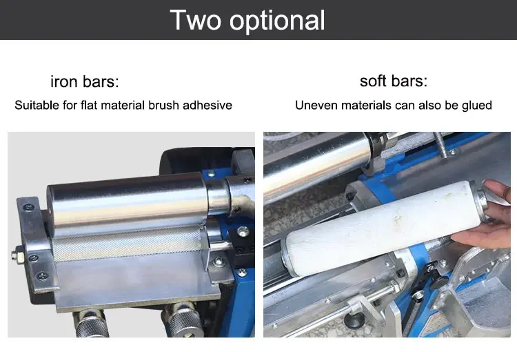 Fácil de operar, 12 cm, controle de velocidade pequeno, máquina de revestimento de cola forte, saco de papel de couro, alça, máquina de revestimento de cola