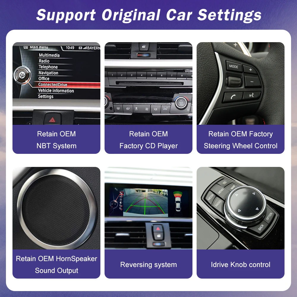 1920*720 Multimedia Touch Screen For BMW 1/2/3/4 Series F20/F21/F22/F30/F31/F33/F34/F36 Android Auto NBT System Wireless Carplay - Image 5