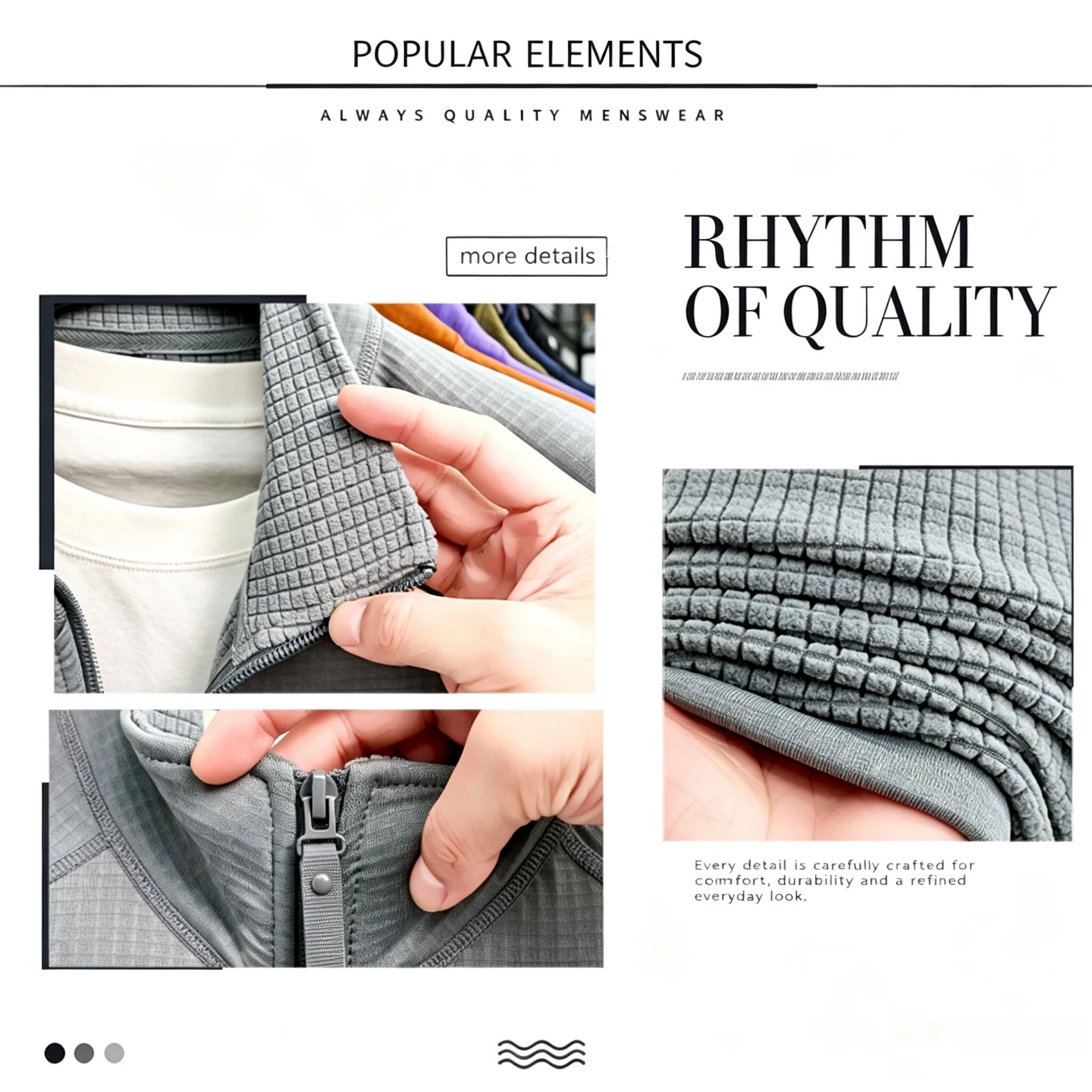 Luxusmarke Herren Jacke Designer neue Mode raffinierte Cartoon Muster Golf Freizeit weiche Komfort Reißverschluss Mantel – Detail 4