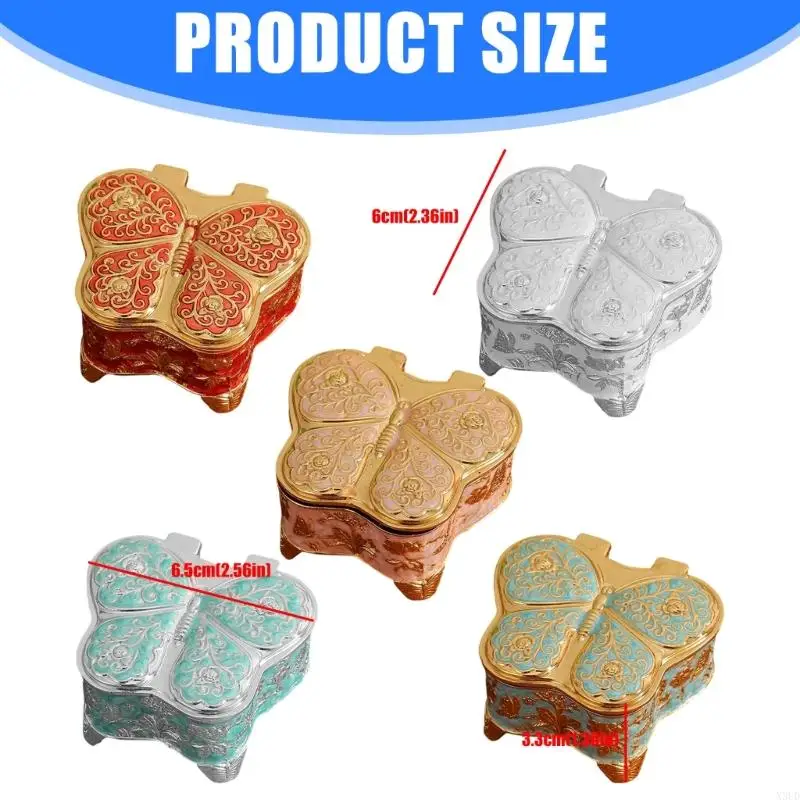 

Metal Jewelry Storage Solution with Butterfly Space Saving Design Elegant Rings Holder Metal Texture for Jewelry