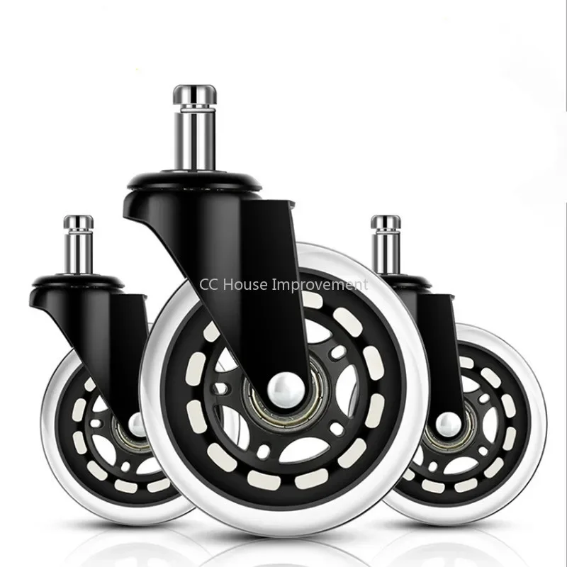 

5PCS Office Chair Caster Wheels 2/2.5/3 Inch Swivel Rubber Caster Wheels Replacement Soft Safe Rollers Furniture Hardware