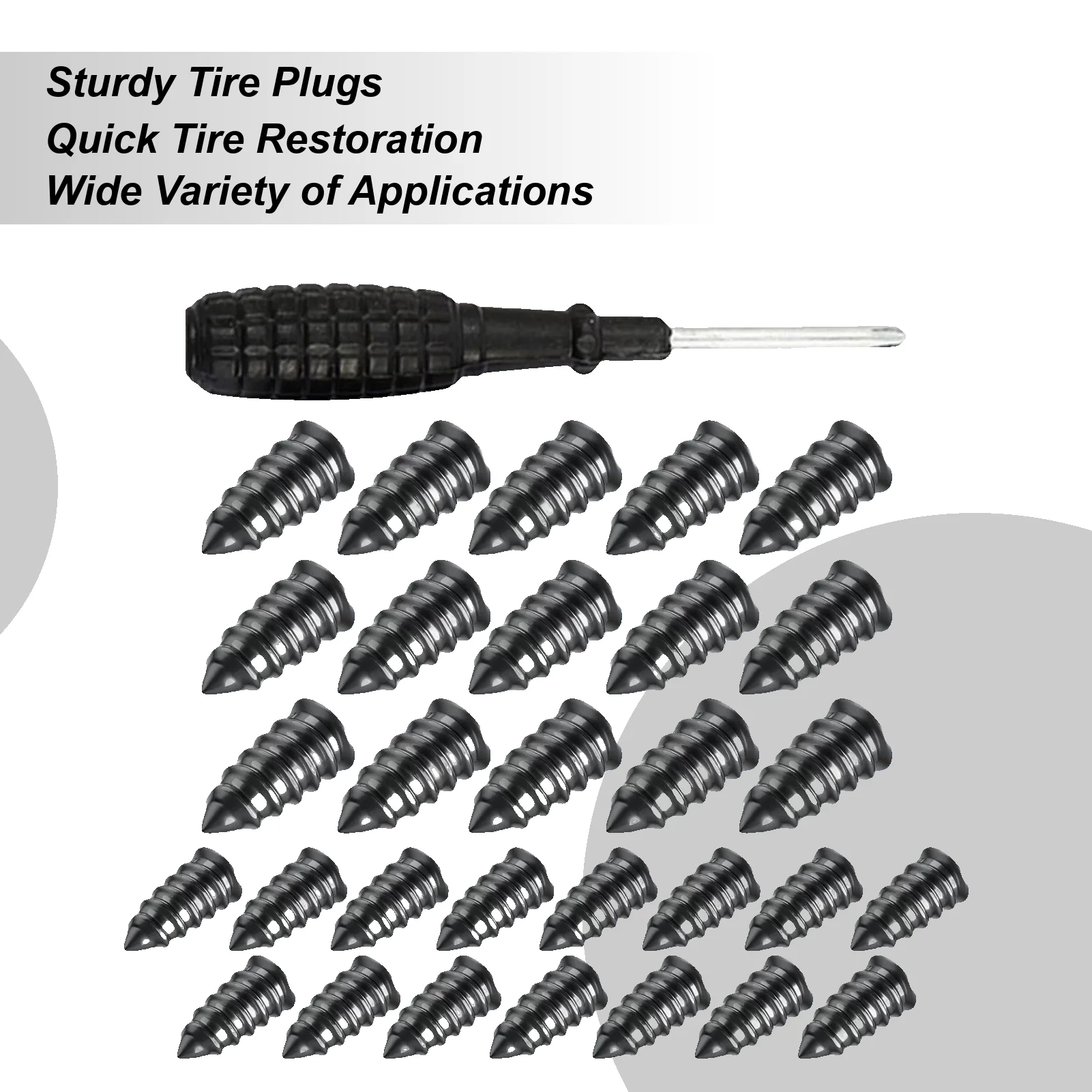 

Набор для ремонта шин с резиновыми гвоздями и отверткой, самообслуживающийся 30-компонентный мотоциклетный вакуумный комплект для ремонта шин для грузовика, внедорожника, мотоцикла RV