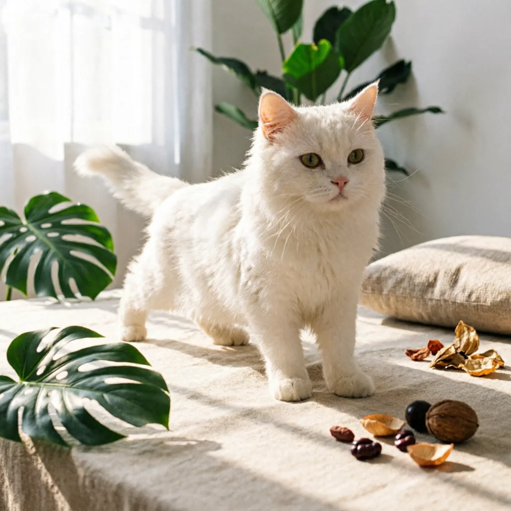 

Handcrafted Cat Sculpture House Decoration Realistic Display Animal Figurine for Side Table Classroom