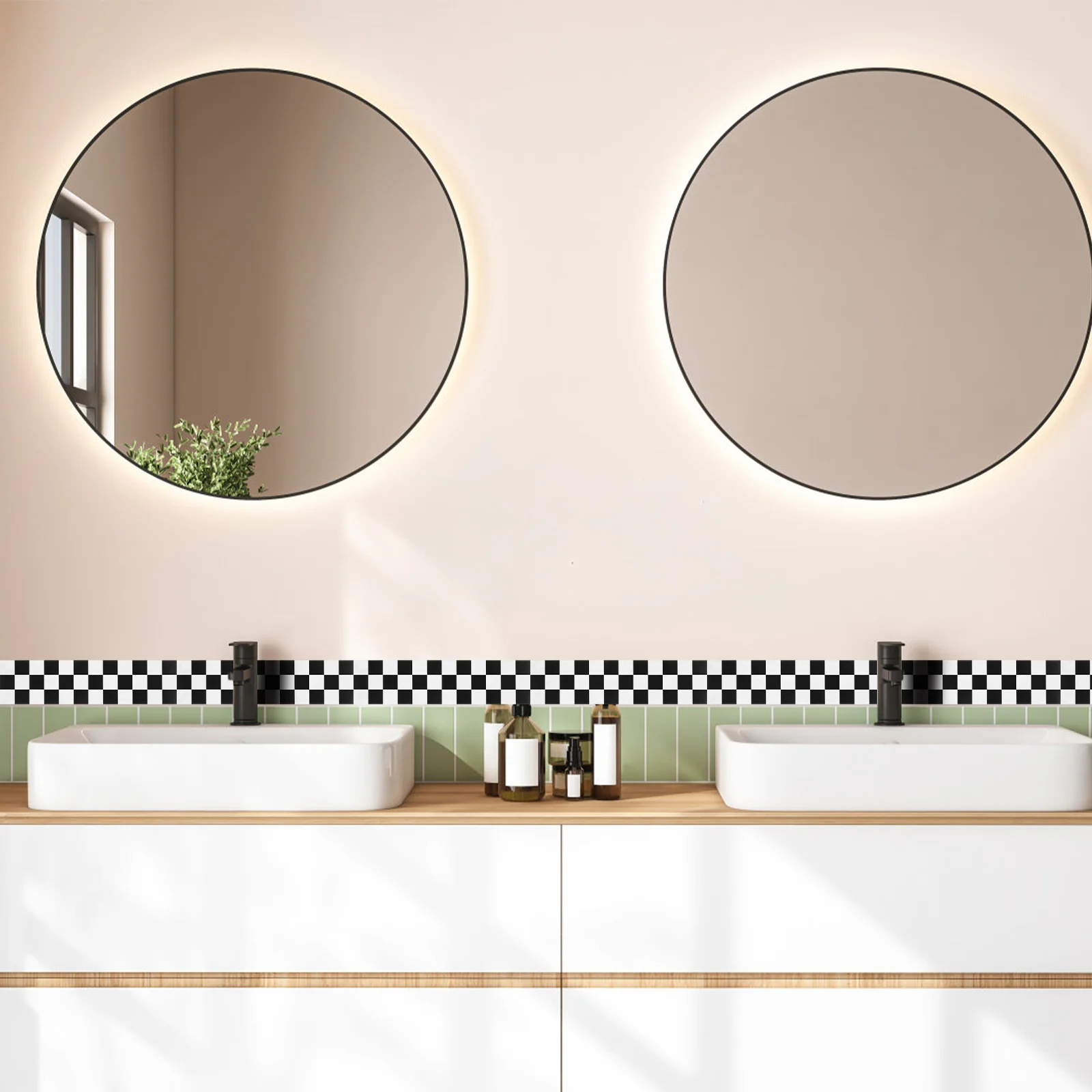 1 Roll Border Sticker Checkered Sticker Black Board Border Trim Wall Decal Bulletin Decor Classroom Board Classroom Decor