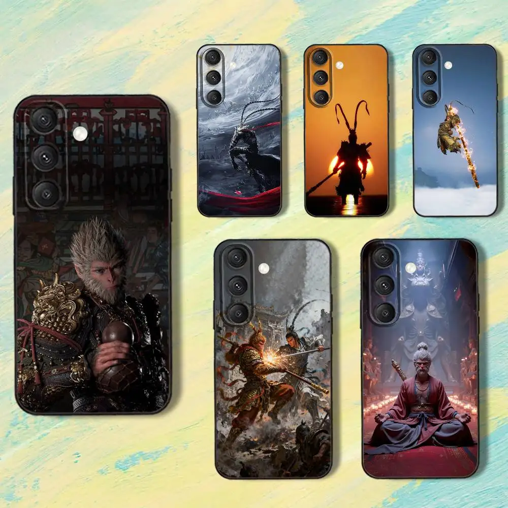 

Blacks Myths game W-Wu-Kong Phone Case For Samsung S25,S24,S10,S22,S21,S20,S23,Ultra,Plus,Lite,FE,Soft Silicone Black Cover