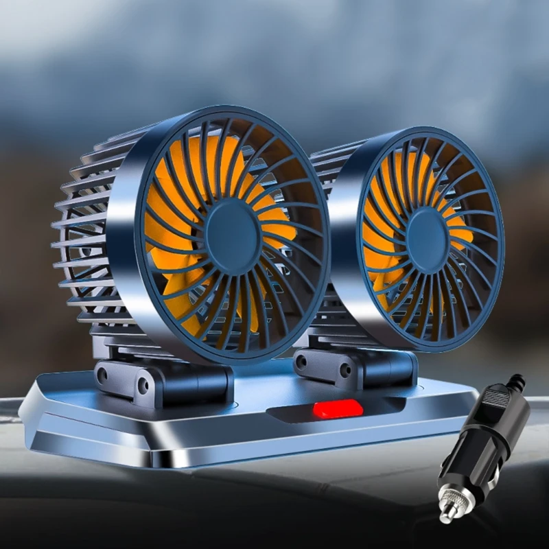 5V/12V/24V Car Fan Electric Cooling Air Circulator Rotatable Auto Fan Adjustable Speed for Boat/Truck/Auto Vehicles