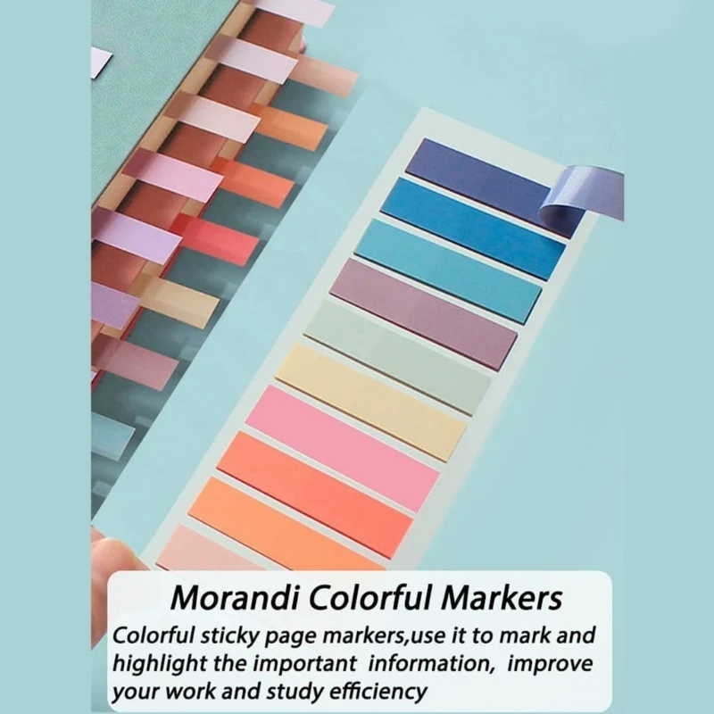 1200 Sheets Morandi Color Sticky Note Memo Pad Self-Adhesive Bookmarks Sticker