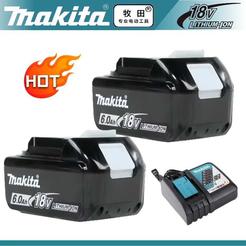 Batterie Makita 100% originale, batterie rechargeable 6.0Ah 18V pour DHP489 DGA404 DDF487 DTD173 DAS180 HR140D Makita 18V Outil électrique