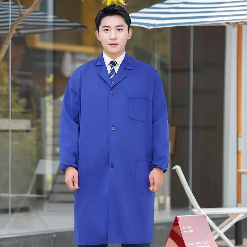 Coat Work Clothes Long Sleeves Men Print LOGO Auto Repair Machinery Cover Cleaning Clothes Dust-proof Clothes Handling Clothes