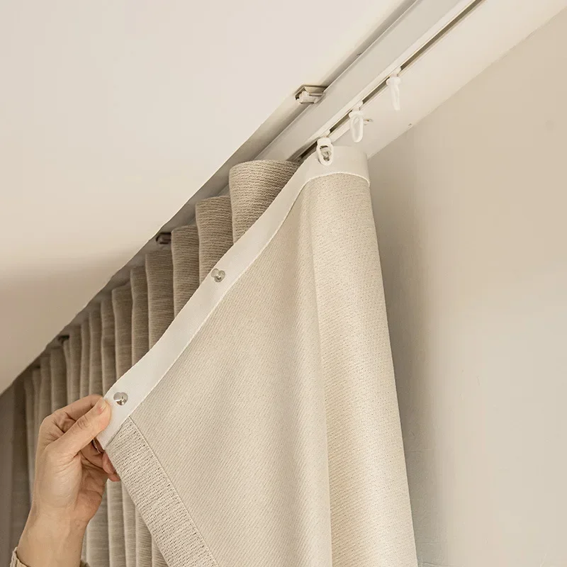 Customize Size Aluminum alloy track for S-shaped curtain Thicken Single Double Rail Ceiling Side Installation With Accessories
