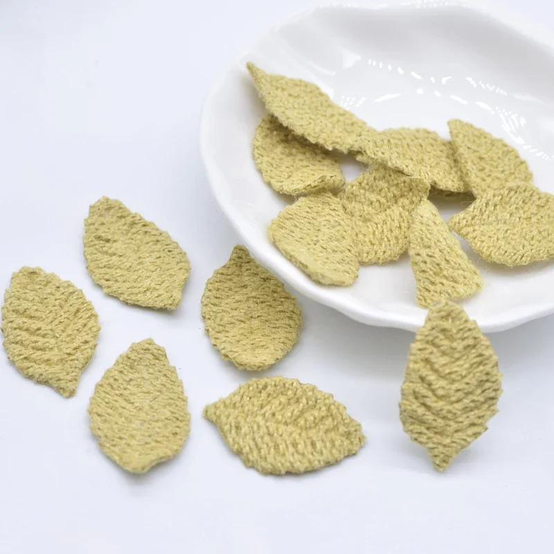 100 Stuks 18*27mm Wollen Blad Gewatteerde Bloem Applicaties voor kinderen Ambachten Hoofddeksels Accessoires DIY Haarspeldjes Earing decoratie