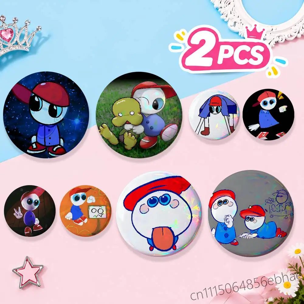 FOR Endacopia Game Mellow Badge 2Pcs Set Round Button Pin Brooch 25/32/44/58/75mm Fans Collection Backpack Decor Gift