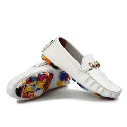 2025 New Couple Shoes Woman Fashion Casual Shoes Genuine Leather Loafers Moccasins Slip on Men Flats Driving Shoes Luxury Brand
