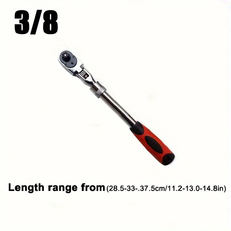 Telescopic Quick Ratchet Wrench 1/4 3/8 1/2 Movable Head Chrome Vanadium Steel Professional Repair Car Household Tools 72 Teeth