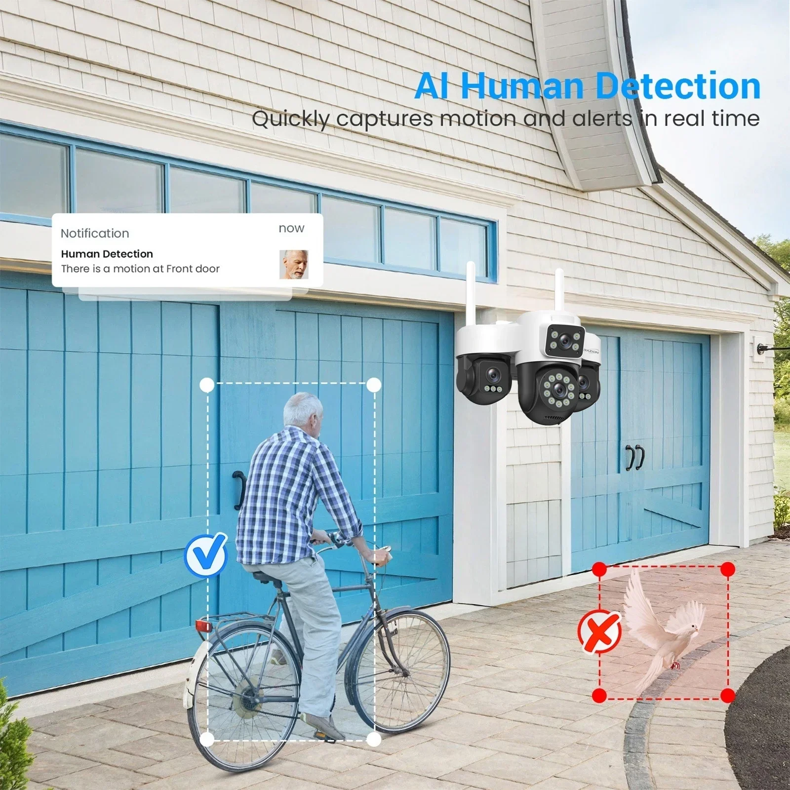 8K 15MP Home Security Outdoor 2.4G&5G WiFi Camera 3 Lens 3 Screen 10X Zoom CCTV Wireless Surveillance IP Cam Security Protection