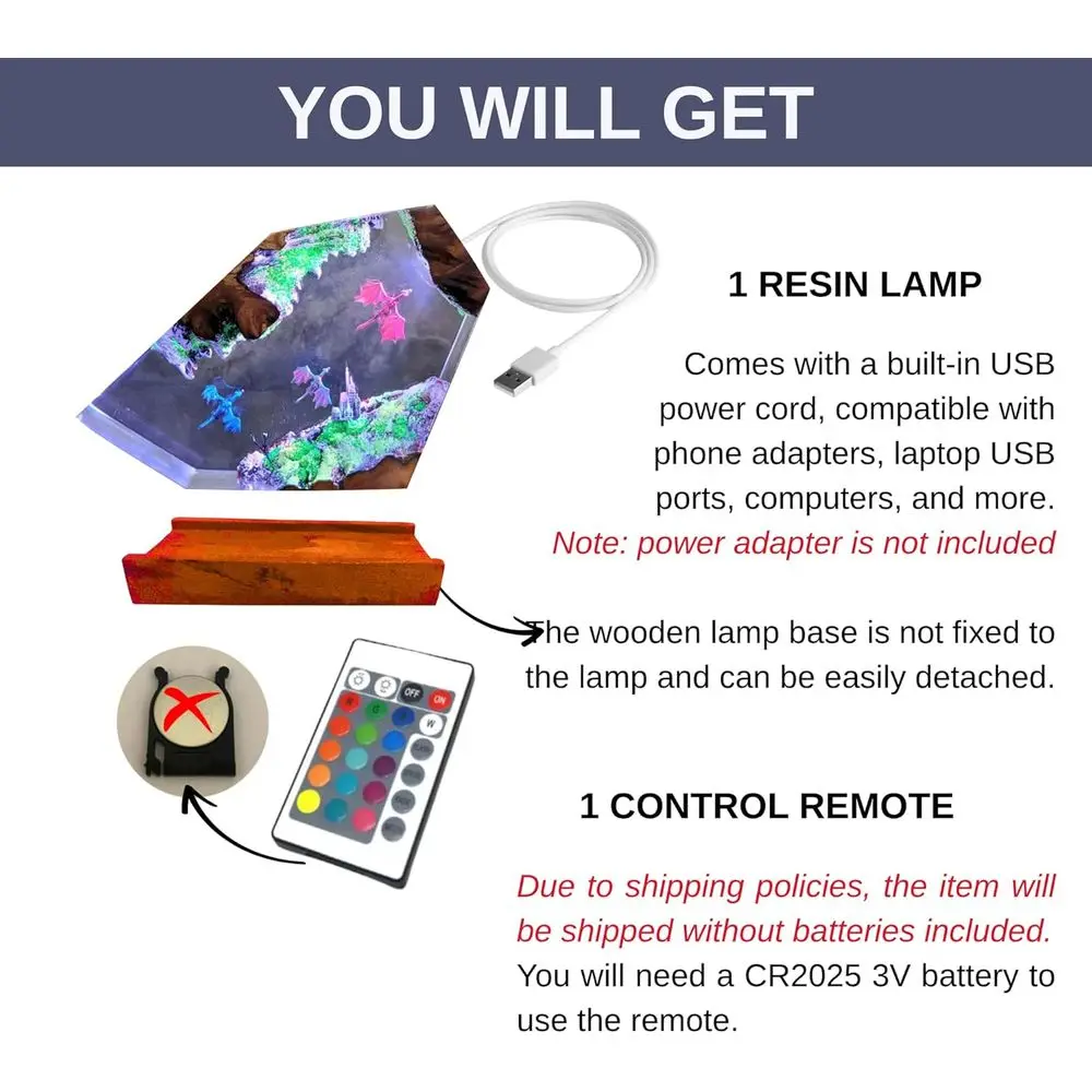 USB-Powered LED Dragon Night Light with 16 Colors, Wooden Base & Remote Control, Handcrafted Gift for Festive Celebrations