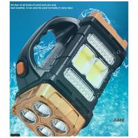 Portable USB Rechargeable Flashlights Solar LED Light COB Work Light 4 Gear Charge Mobile Phone Camping Lamps