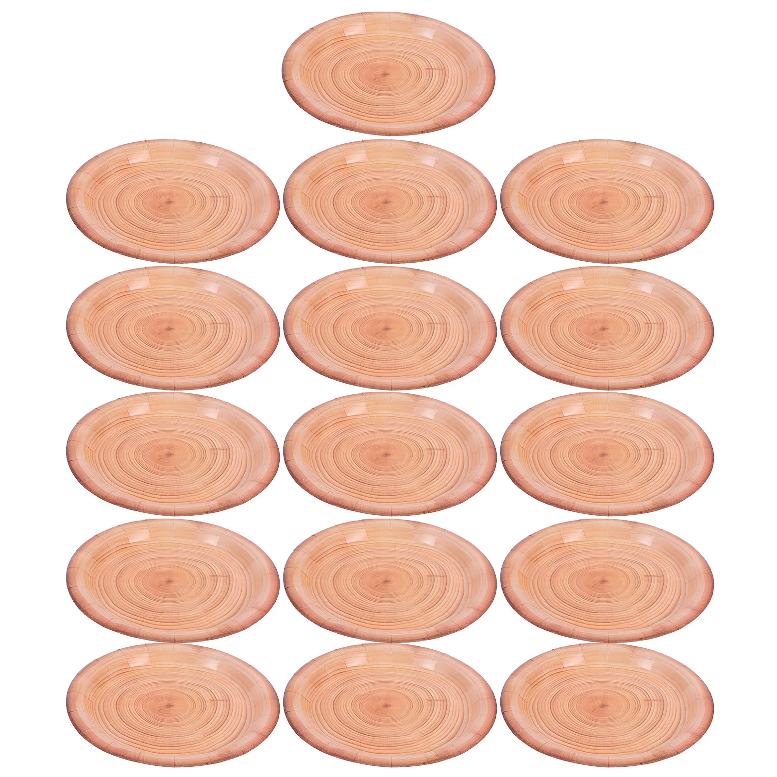 16Pcs Rustic Simulated Wood Grain Disposable Paper Plates Heavy Duty Dinner Plates for Fall Dessert Appetizers