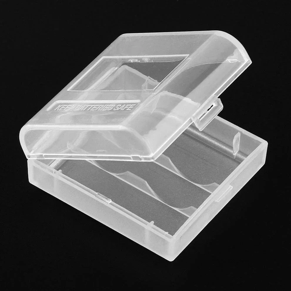 Cajas de almacenamiento de batería CR123 16340, caja de plástico duro transparente para 16340 CR123A CR2, 2 ranuras