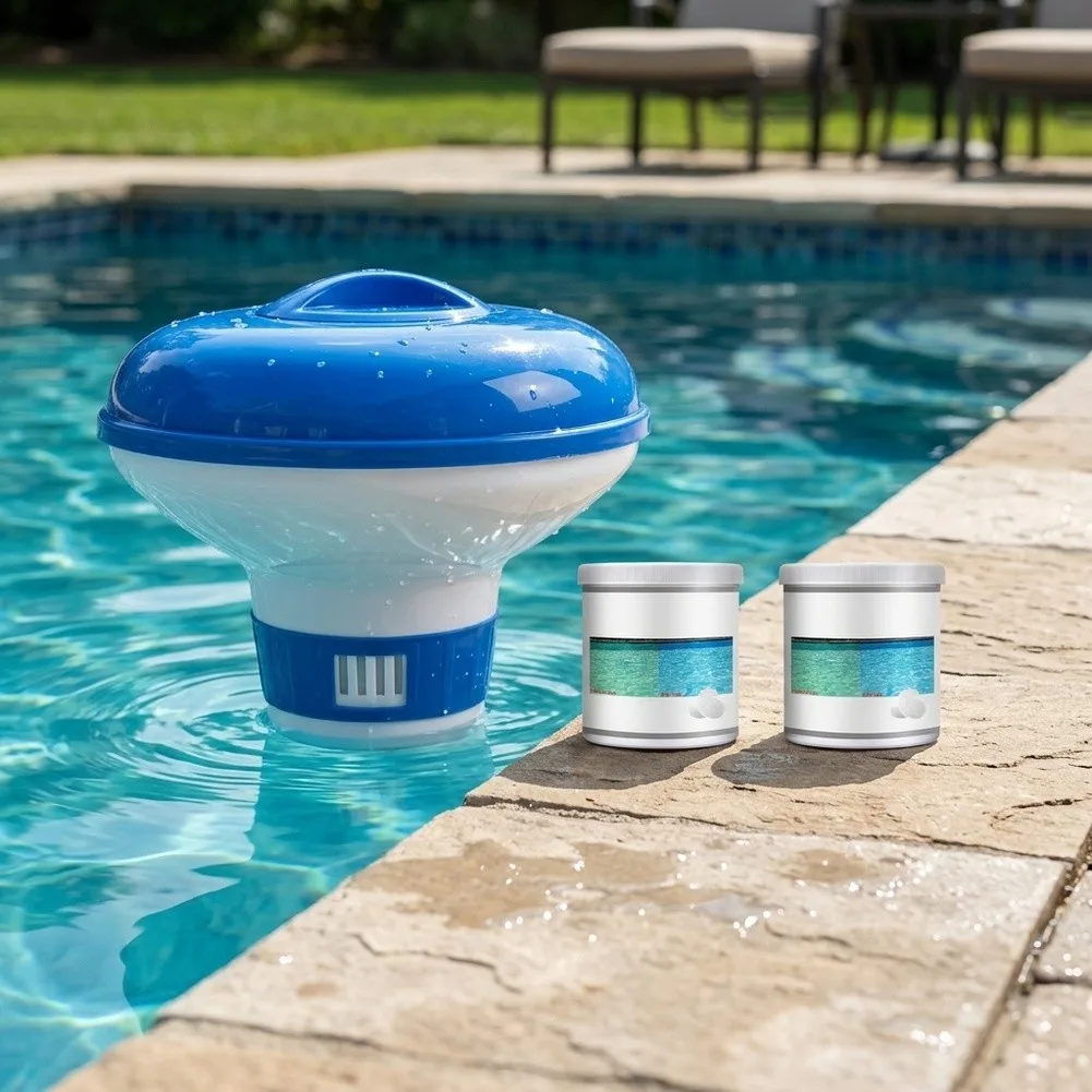 Two Piece Pool Cleaning Tablets Designed for Immediate on For Cloudy Water Appearance in Residential Swimming Facilities