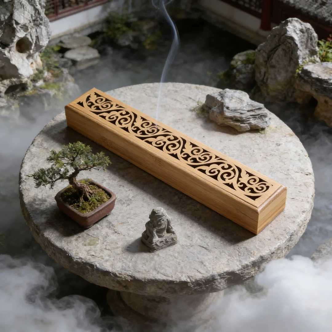 Natural Bamboo Board Incense Holder Anti-Ash Flying Incense Stick Holder Japanese Style Bamboo Incense Ash Catcher Holders