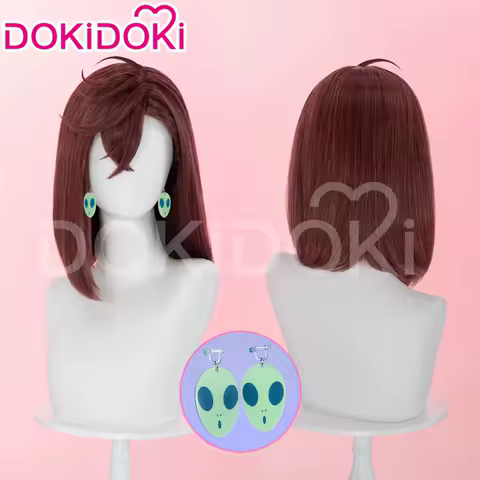 IN STOCK Momo Ayase Wig Anime Dandadan Cosplay DokiDoki Women 38cm Brown Straight Short Hair Ayase Momo Ear Clips Free Wig Cap