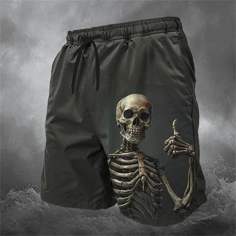 Trend Skull Pattern Beach Shorts For Men Fashion Summer Cool 3D Printed Swim Trunks Loose Streetwear Hip Hop Kids Short Pants - Image 3