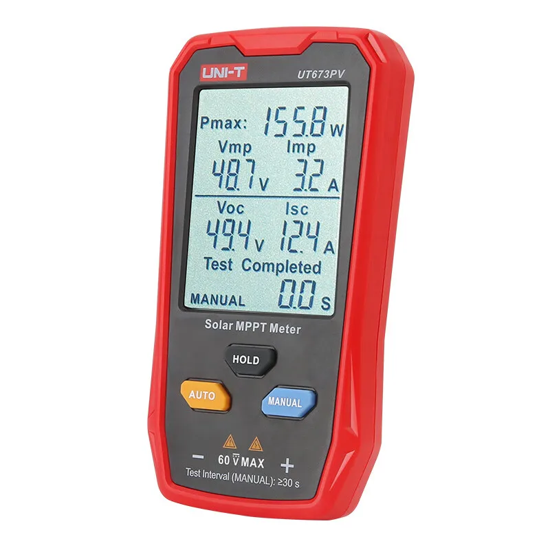 UNI-T Solor MPPT Meter UT673PV Photovoltaic Maximum Power Tester Peak Open Circuit Voltage Short Circuit Current Pmax Lmp Test