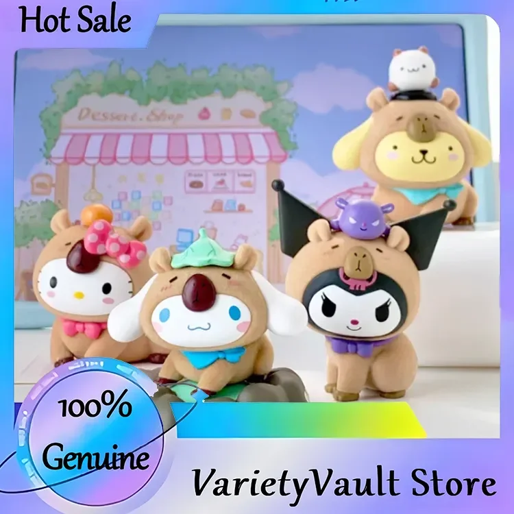 

Kuromi Capibara совместная серия слепая коробка-кавайная коллекционная фигурка Hello Kitty модная загадочная игрушка в подарок