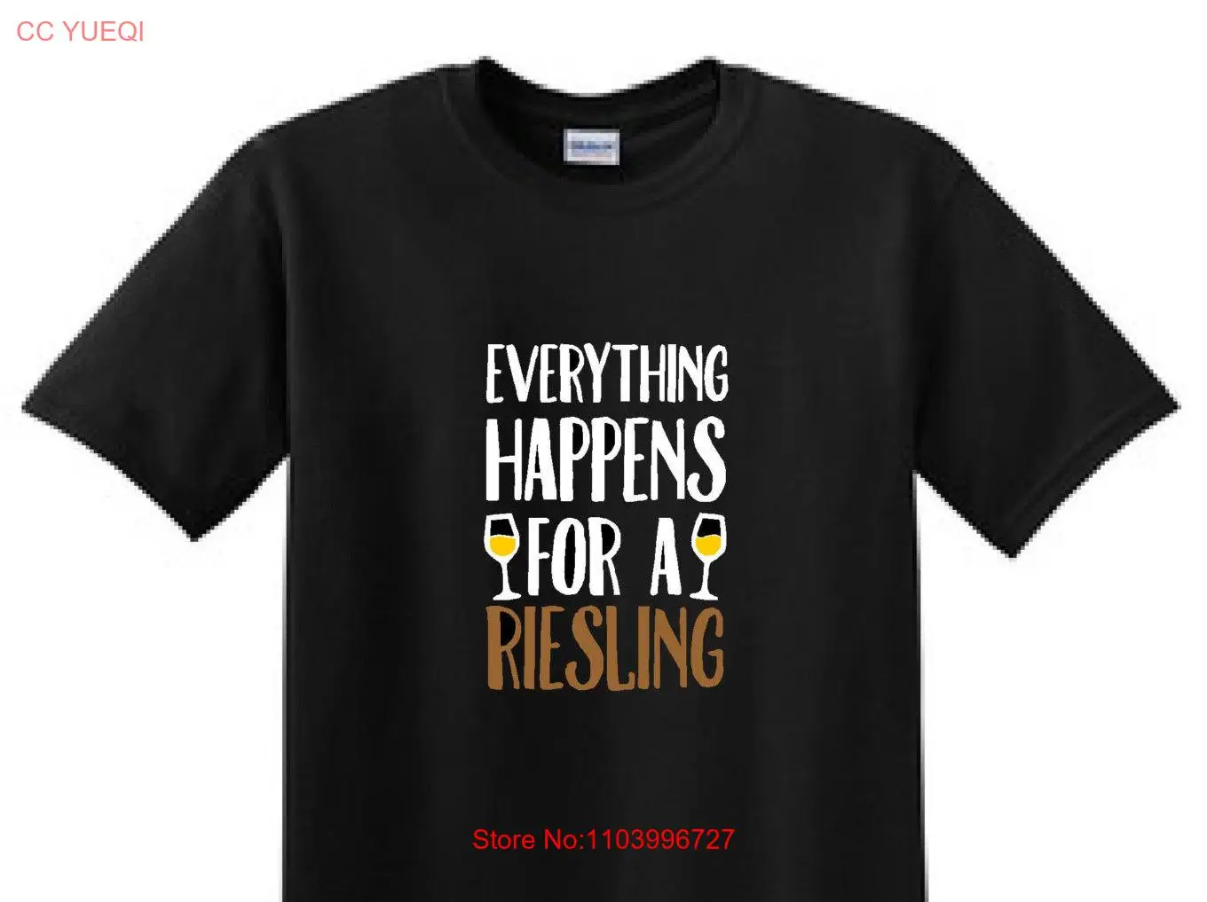 Todo sucede para una RIESLING Camisa de vino Bebedero Camiseta divertida de manga larga o corta