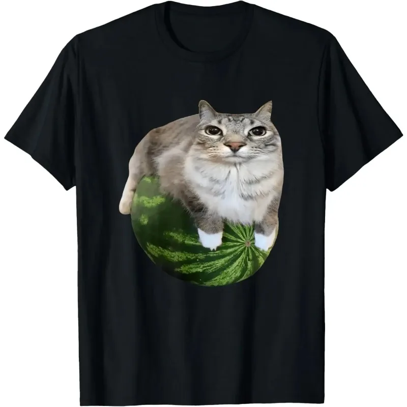 Watermelon Cat Silly Cat Meme T-Shirt A Hilarious Watermelon Print Shirt Is A Stylish Unisex Top for Both Men and Women