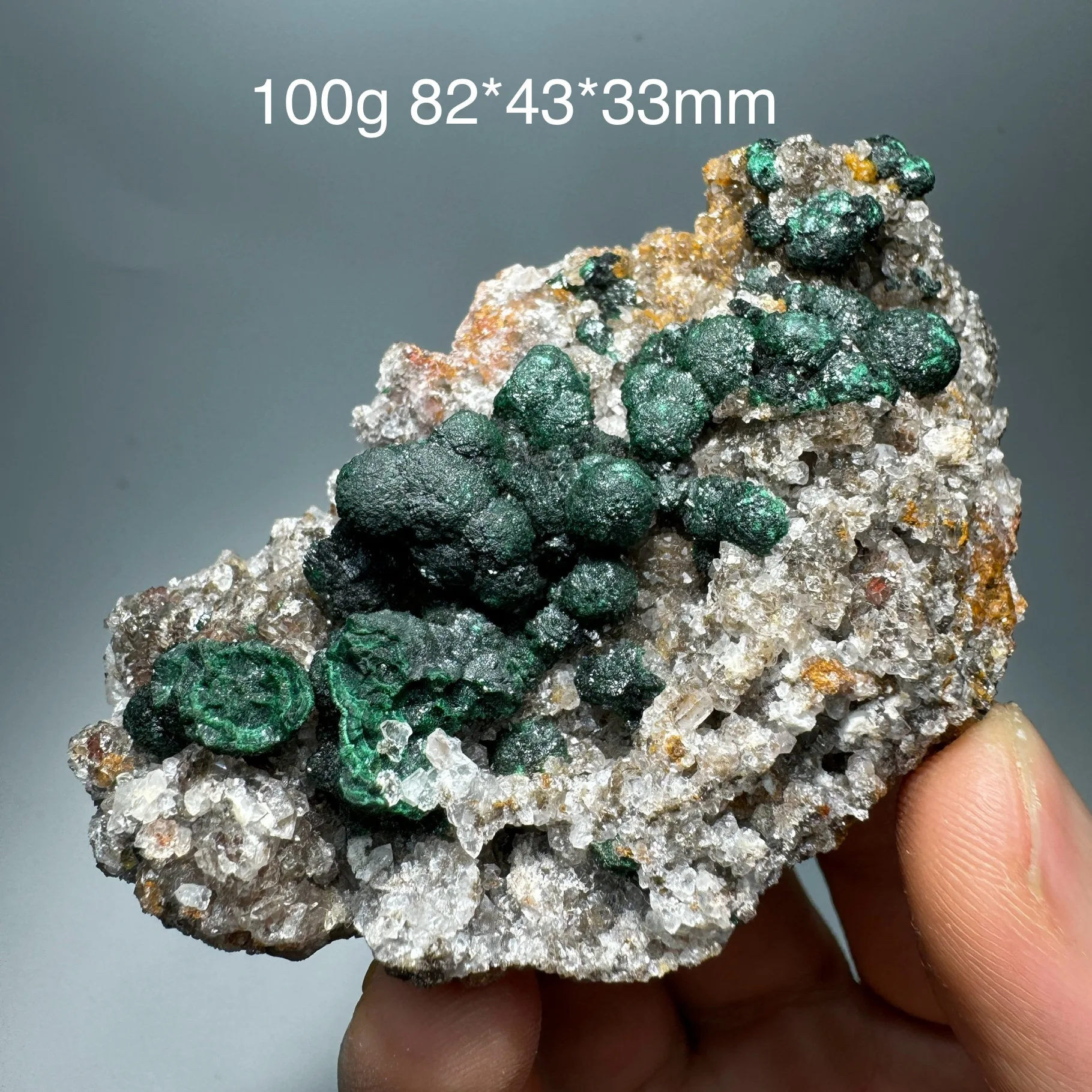 Natural Shiny Sphercial Malachite Mineral Specimen With Crystal Cluster Healing Quartz Desk Decor From Congo