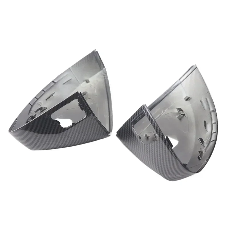 For Audi A3 S3 8V RS3 2013-2019 Side Assist Caps 1 pair Carbon fiber pattern mirror cover Black mirror cover Overlay view 5