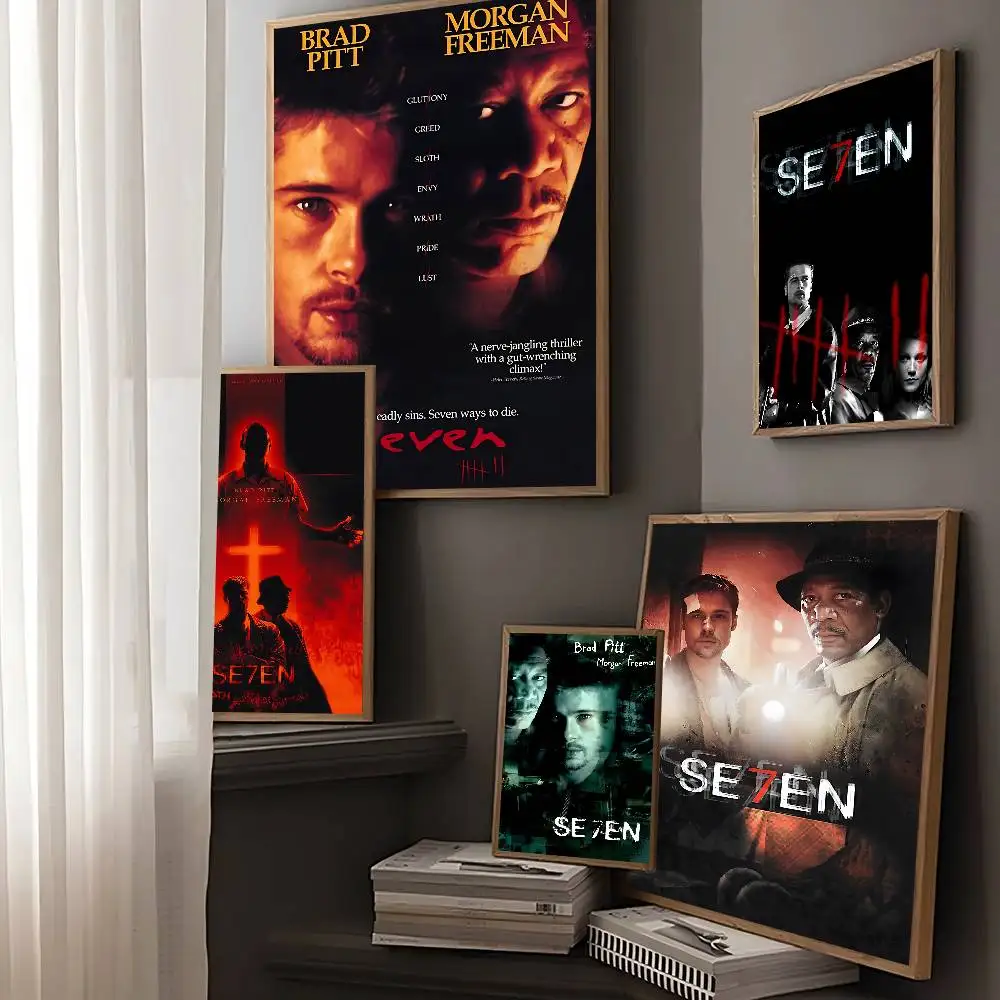 Seven 1995 Movie Classic Vintage Posters Decoracion Painting Wall Art White Kraft Paper Kawaii Room Decor