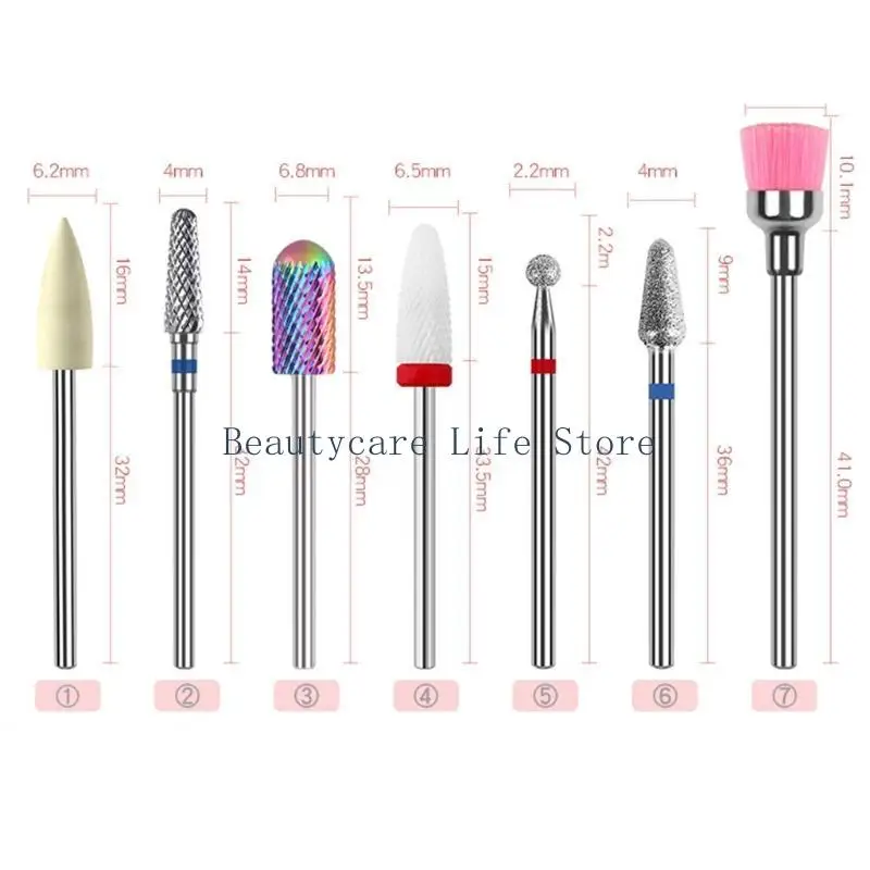 652C Professional Nail Drill Bits Set Nail Drill Bit Rotary Burrs for Electric Manicure Pedicure Nail File Machine