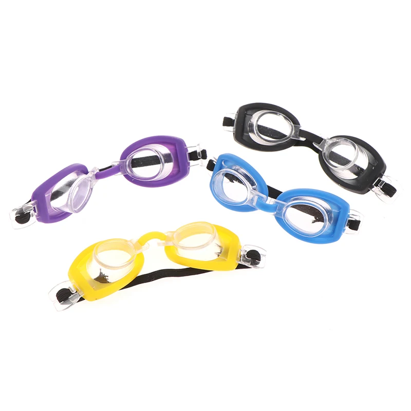 1/6 Mini Doll Swimming Goggles Toy DollHouse Plastic Sports Black Frame Glasses Miniature Diving Eyeglass Dolls Accessories