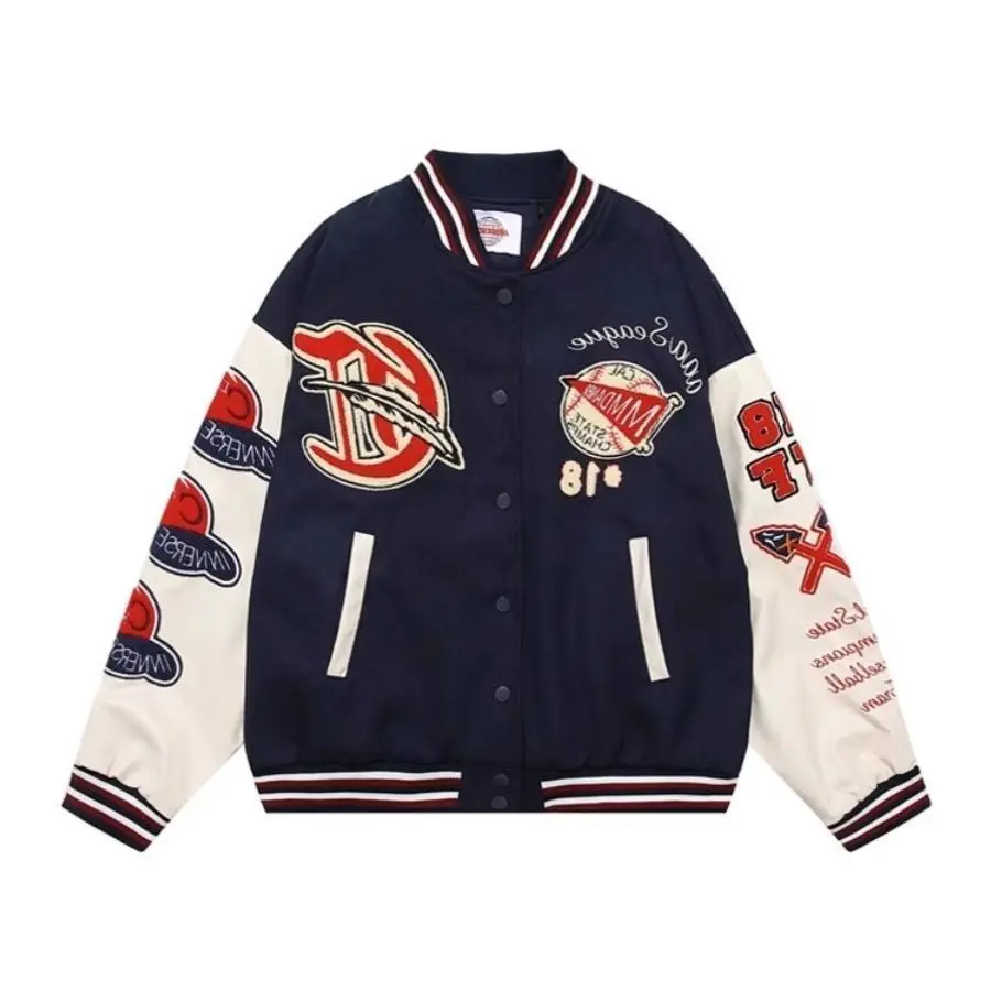 Uniforme da Baseball americana per uomo, High Street, cappotto Hip-Hop, asciugamano ricamato, Goth, Retro, Casual, sciolto, giacca da coppia Joker