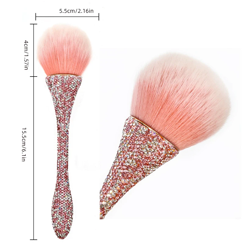 Professionals Nails Art Brush Luxurious Glitter Handle Nail Brush Dust Cleaning Make Up Brush Manicure Accessories Tools