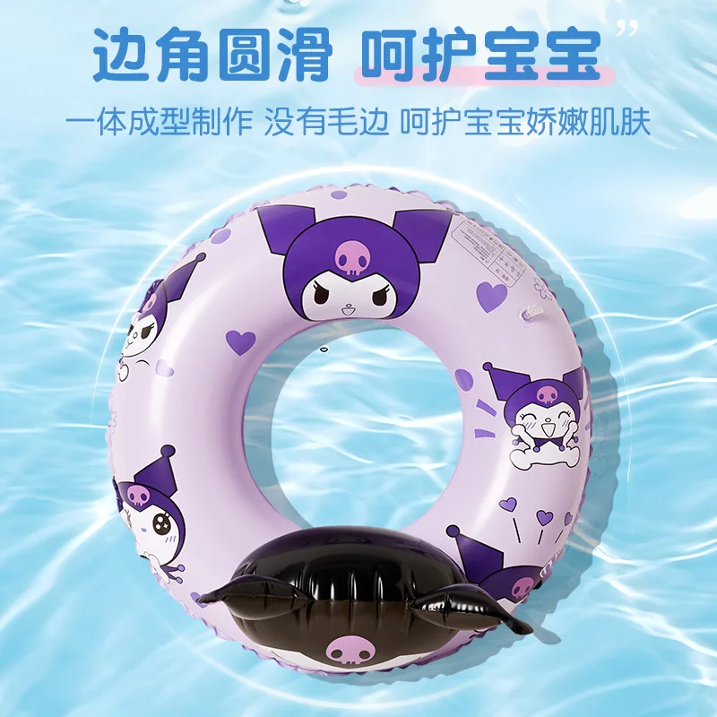 Sanrio Kawaii Kids Kuromi Swimming Ring My Melody Cartoon Anti-Rollover Kids Armpit Life Buoy Ins Inflatable Baby Swimming Ring