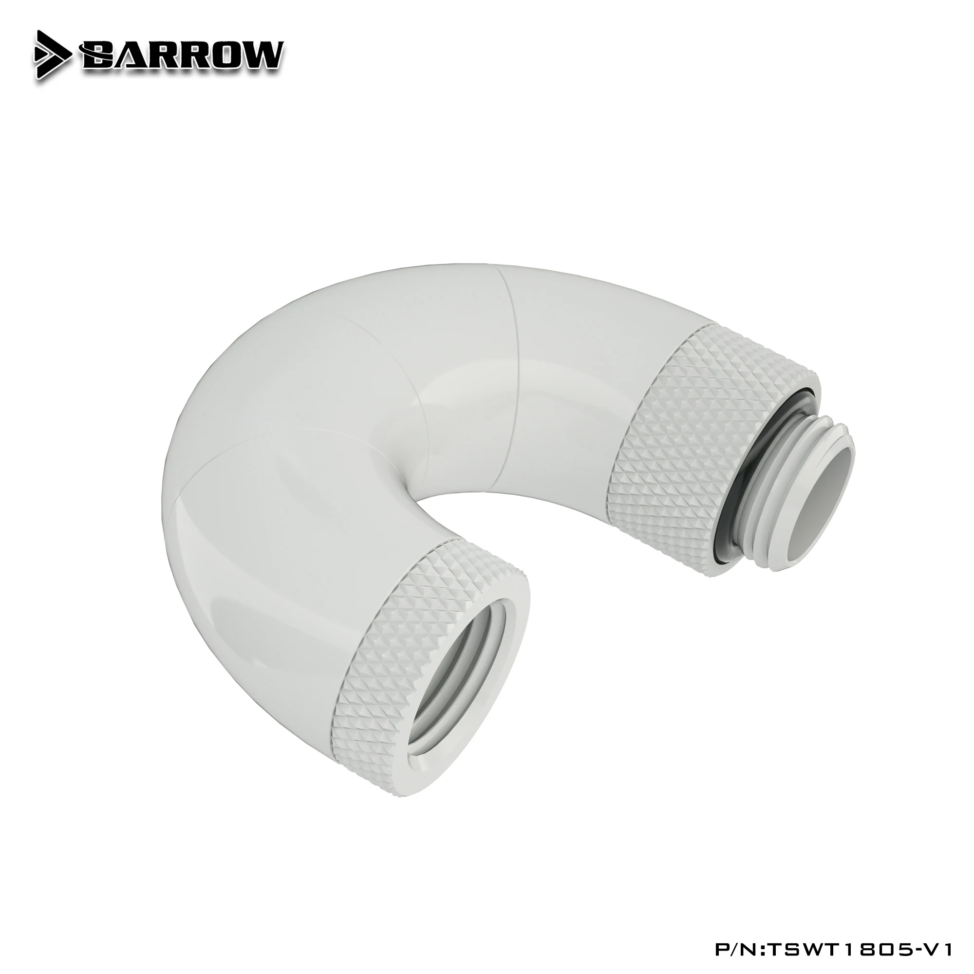BARROW G1/4" 5-Wege-S-Form-Drehadapter, Computer-DIY-Flüssigkeit, Wasserkühlungsbefestigungen, Schwarz/Helles Silber/Weiß/Gold, TSWT1805-V1
