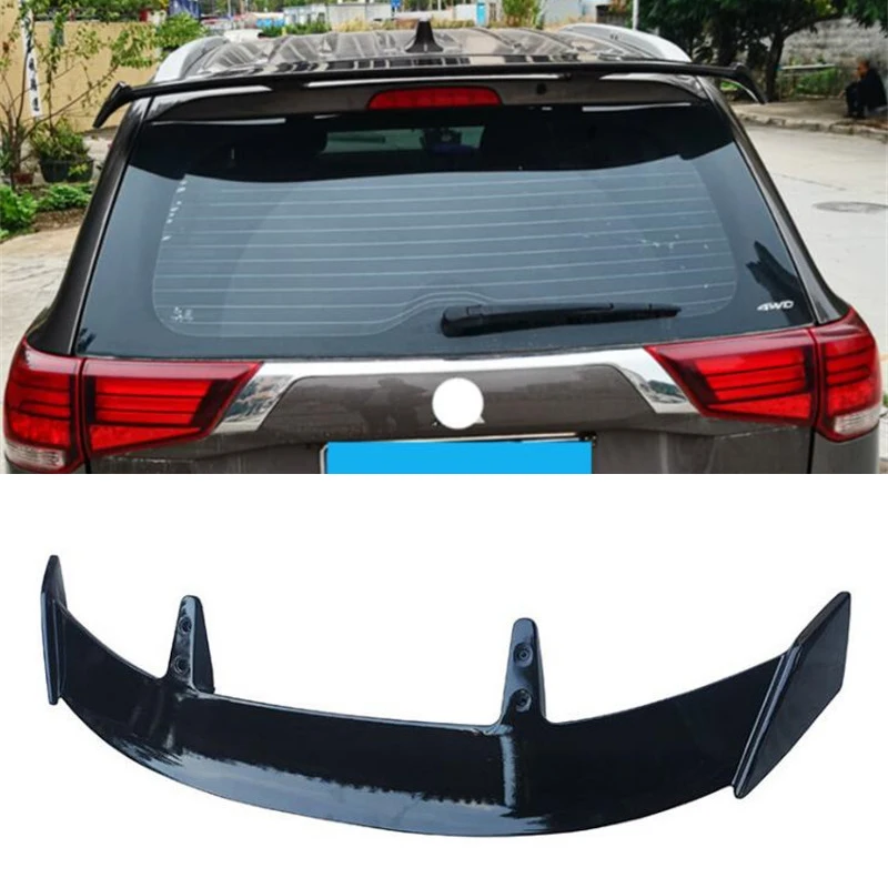 For Real Carbon Fiber Roof Spoiler Wing Mitsubishi Outlander Rear Window Diffuser Lip Black Body Kit 2013-2023 Year