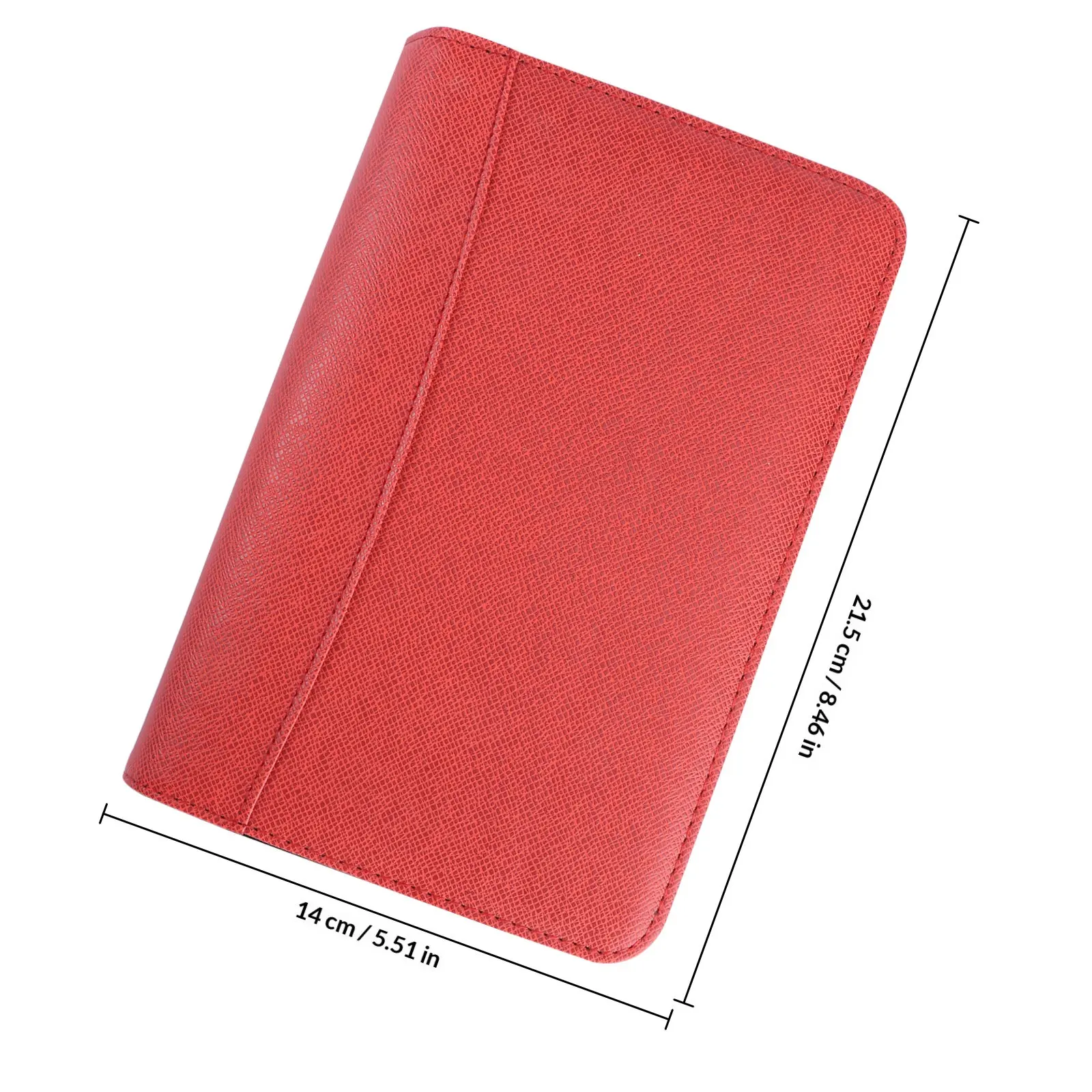 A6 Zipper Notebook PU Cover Loose-Leaf Business Notepad Red Calculator Office Travel Organizer Meeting Conference