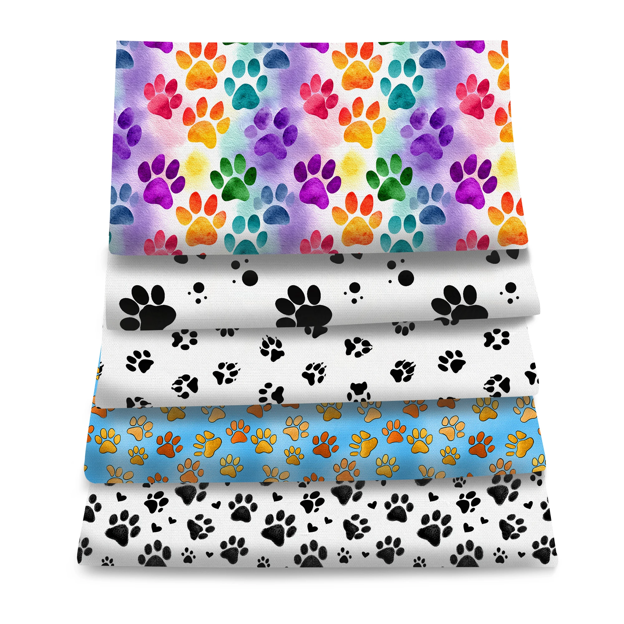 Pre-cut 5Pc/set 7.87x7.87inch/19.68x17.7inch footprint series Precut Quilting Fabric Fat Quarter Fabric Bundle