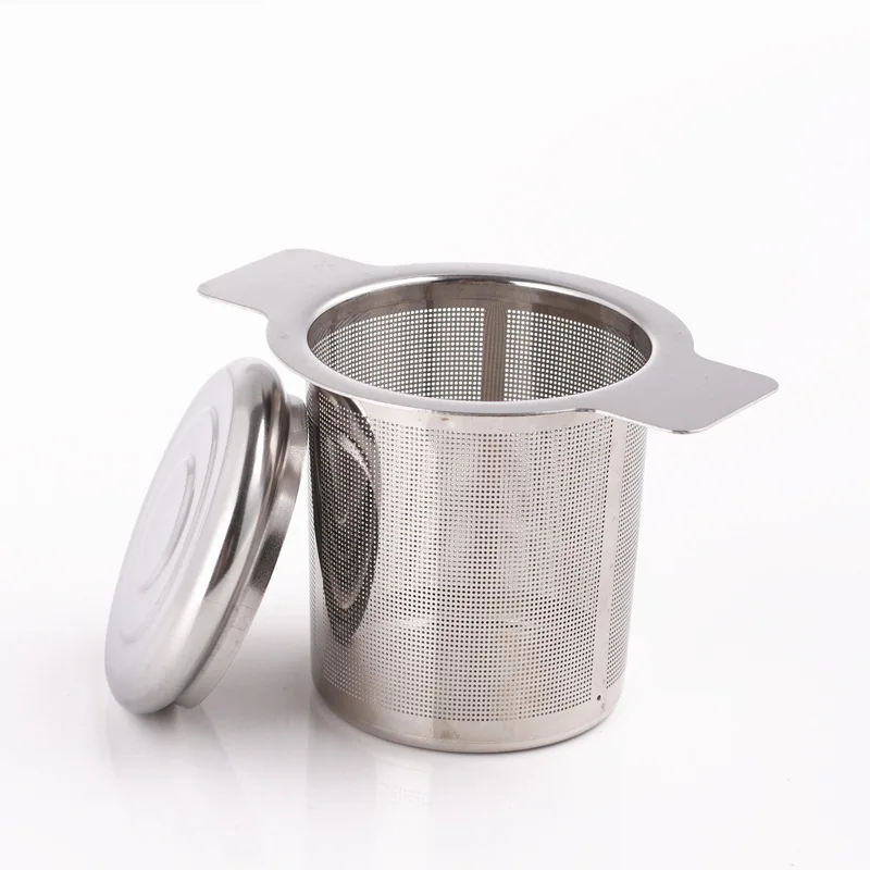 High Quality 304 Stainless Steel Tea Infuser Cover Coffee Strainer Binaural Net Leak Proof Mesh Filter Accessory