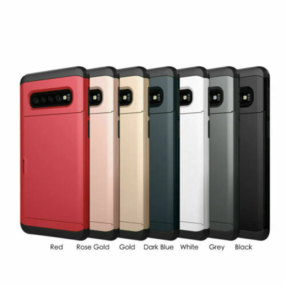 Business Cases For Samsung galaxy S10 Plus S20 S9 S8 S7 S6 Edge Slide Armor Wallet Card Slots Cover for Samsung Note 10 9 8