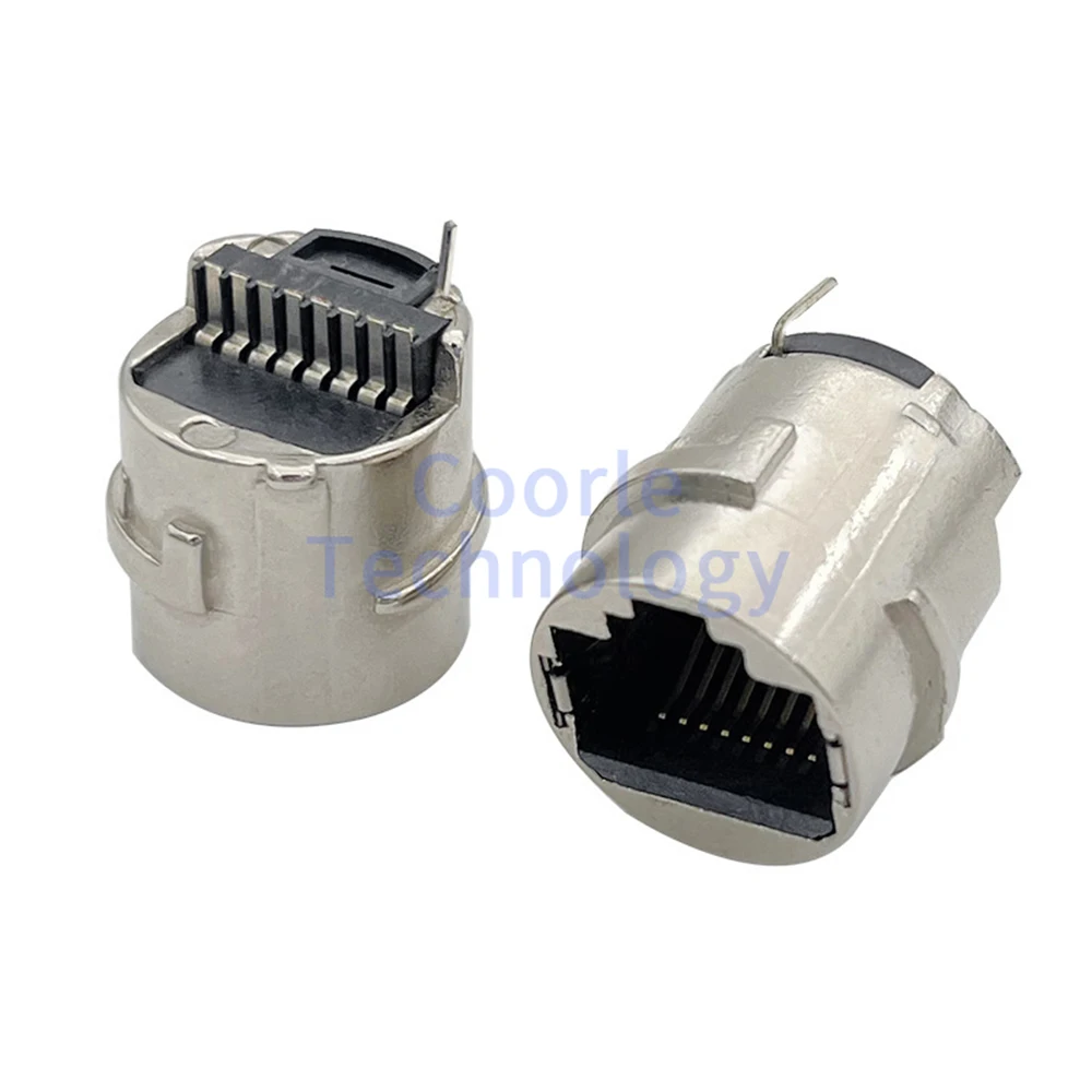 Waterproof RJ45 Socket with 8P8C Connector and Shielded Shell for Network Interface of Surveillance and Security Cards